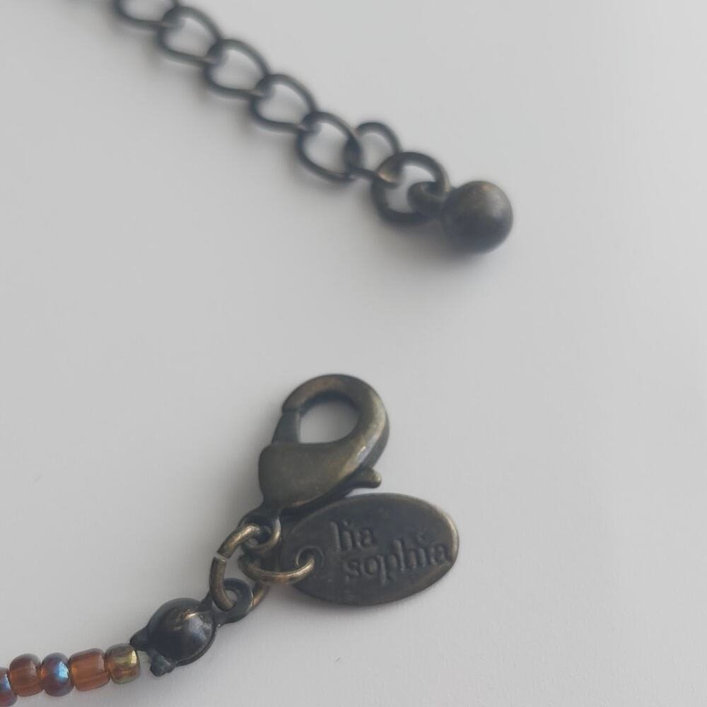 Lia Sophia Garnet Quartz Seed Bead Necklace 19in Artisan Boho Lobster Clasp - Picture 3 of 9